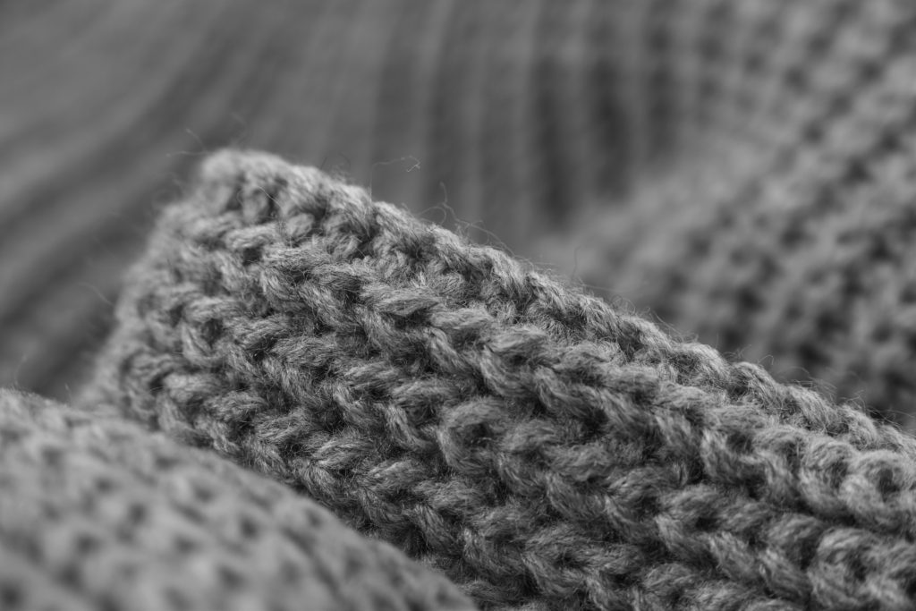 closeup of gray sweater