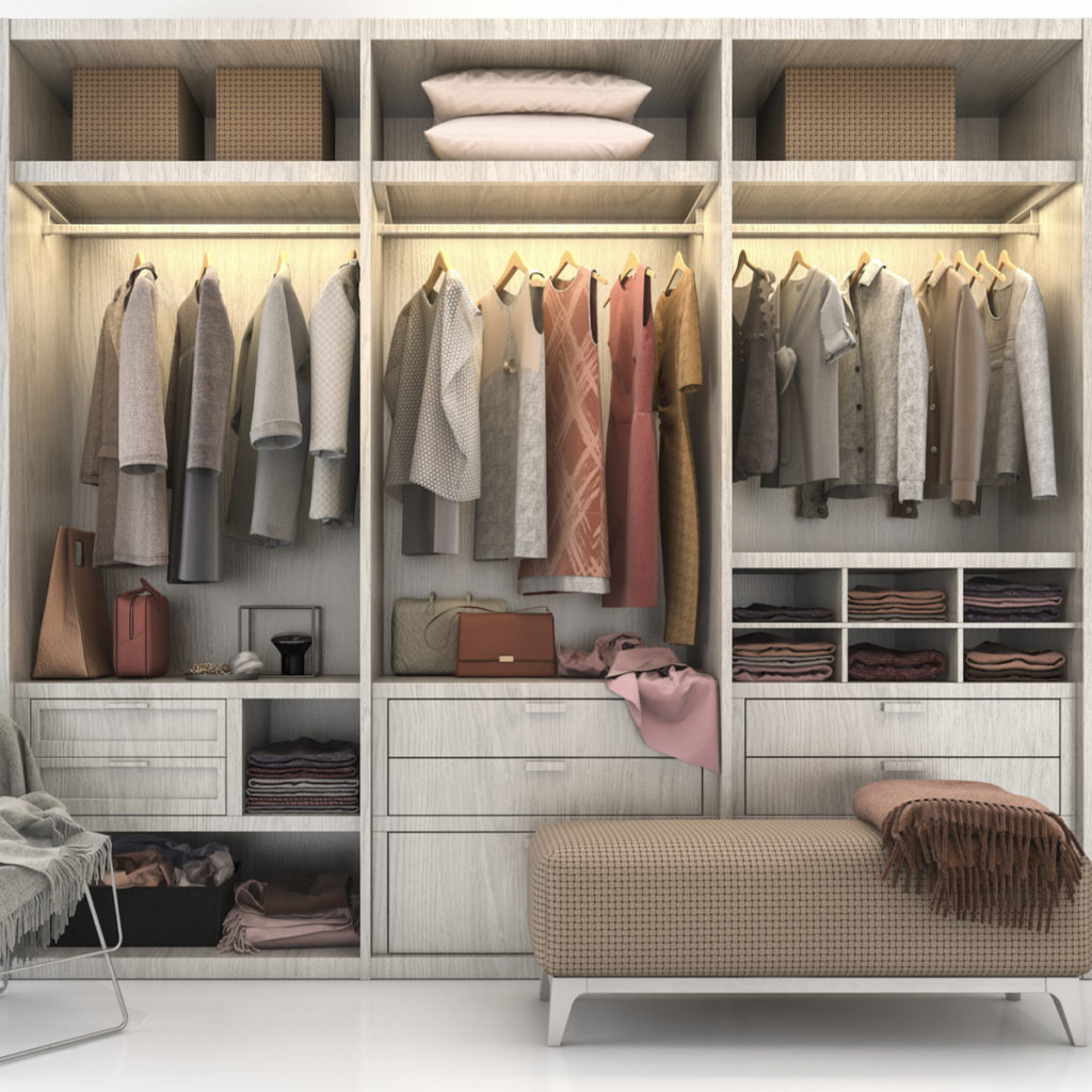 very organized elegant closet
