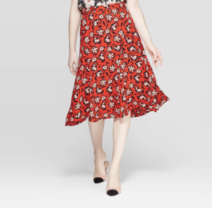 Who What Wear Floral Print A-Line Slip Skirt