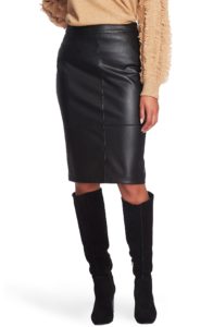1.State Seamed Faux Leather Pencil Skirt
