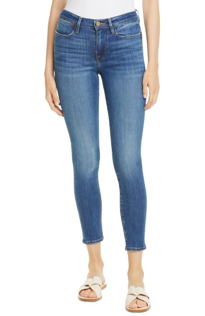 FRAME Le High Ankle Skinny Jeans in Poe