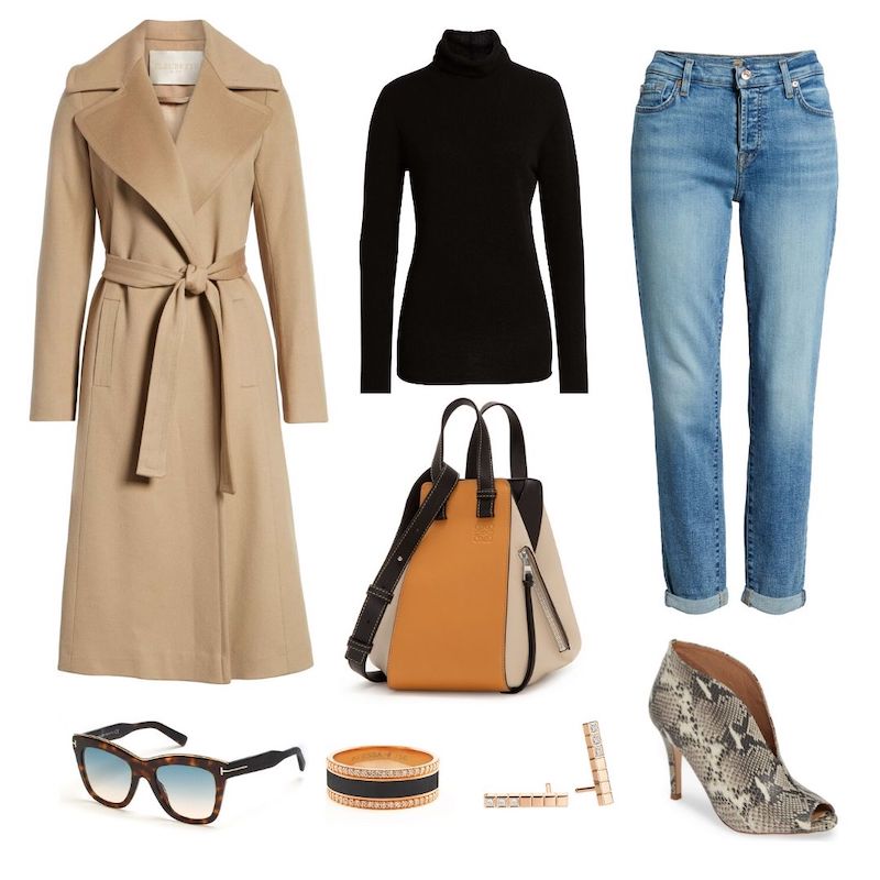 Outfit Ideas: Wrap It Up featuring a camel colored wrap coat