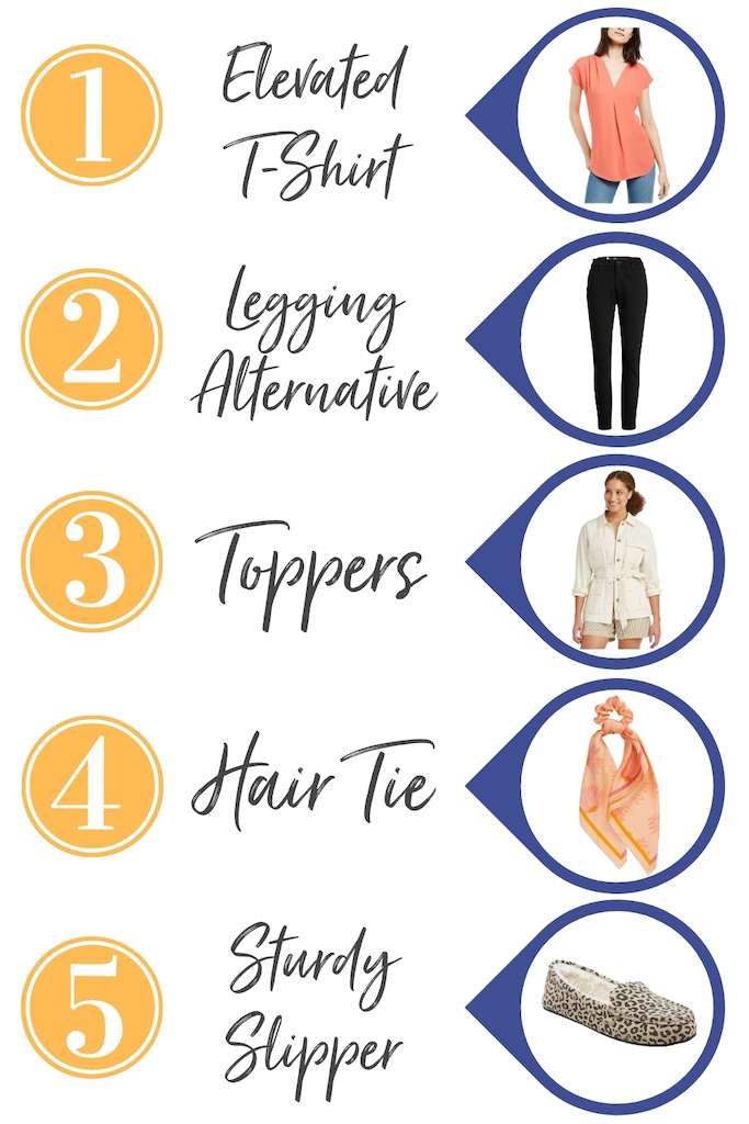 list of 5 smart wardrobe picks for homeschool moms