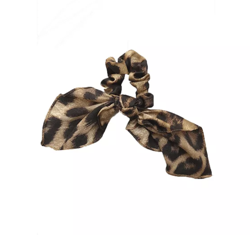 Soho Style Leopard Print Scrunchie Bow