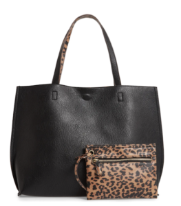 Street Level Reversible Faux Leather Tote Bag
