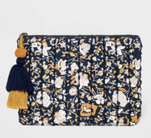 Universal Thread Floral Print Pouch With Tassels