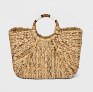 A New Day Straw Circle Handle Tote