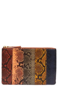Madewell Colorblock Snake Embossed Pouch