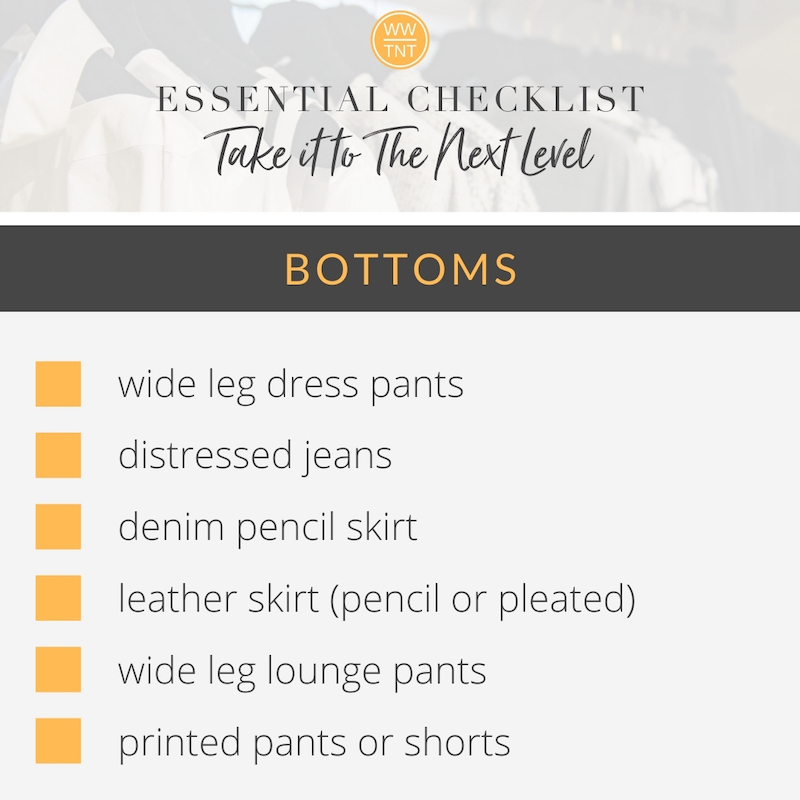 list of essential bottoms