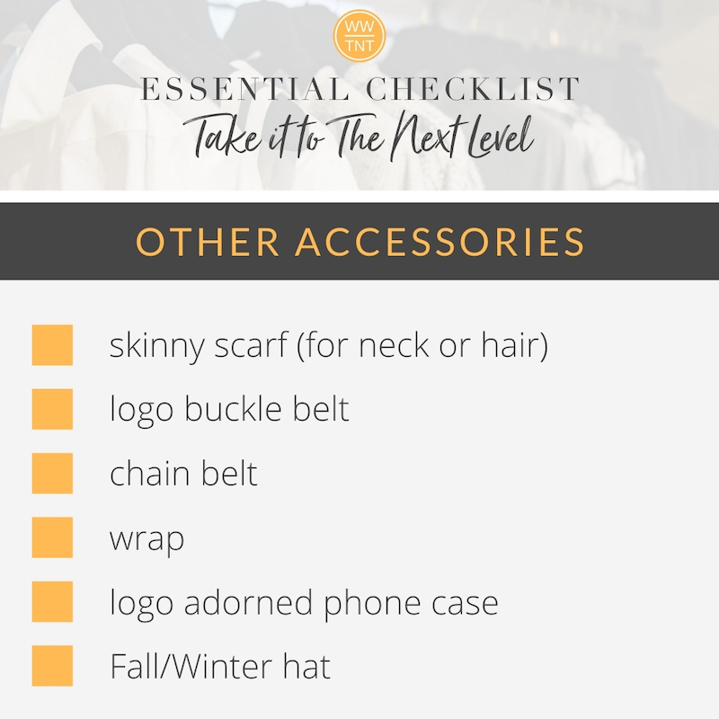 list of essential additional accessories