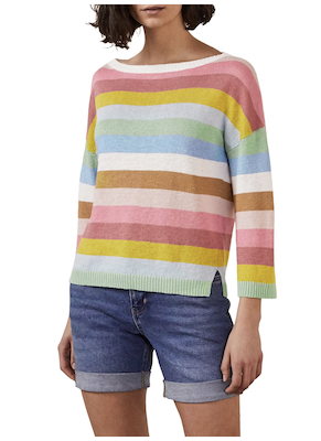 Boden Faye Stripe Linen Sweater