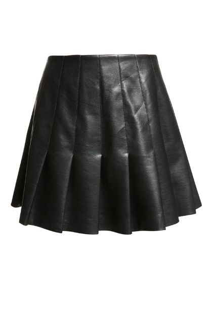 Alice + Olivia Carter Vegan Leather Pleated Skirt