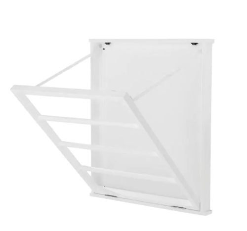 StyleWell White Wood Collapsible Laundry Wall Rack