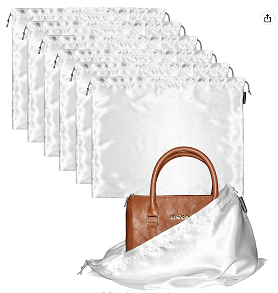 6pk Silk Drawsting Handbag Dust Bags