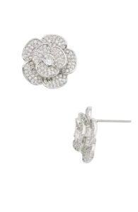 Shashi Pave Rose Earrings