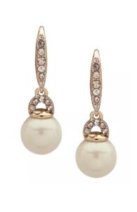 Lauren Ralph Lauren Pave Drop Pearl Earrings