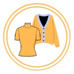 an orange short sleeve top and orange cardigan sweater