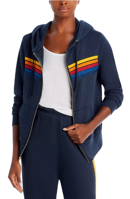 Aviator Nation Rainbow Stripe Hoodie