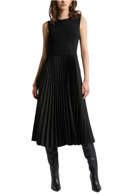 Nordstrom Pleated Mixed Media Dress