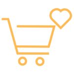 Wish list shopping cart with heart on it