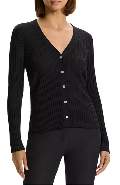 Theory Merino Wool Wide Rib Cardigan