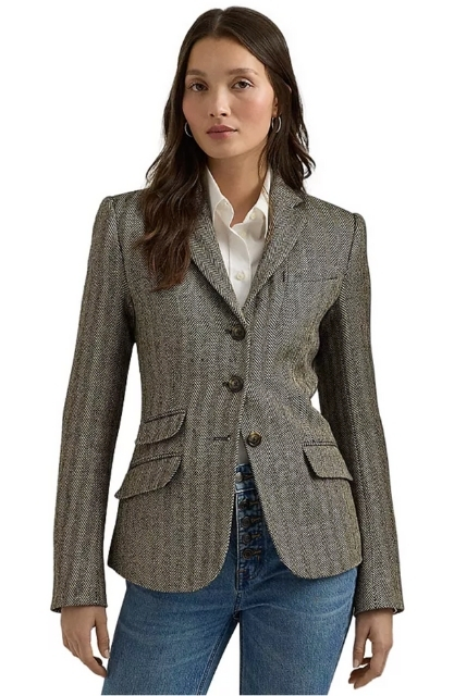 Lauren Ralph Lauren Herringbone Tweed Blazer