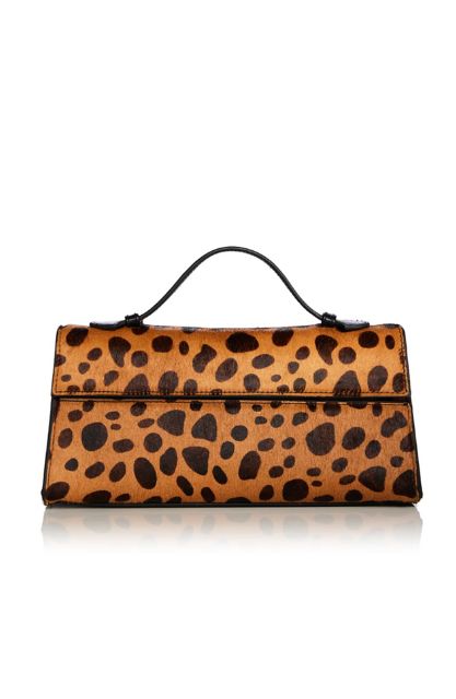 Acqua East West Top Handle Leopard Bag