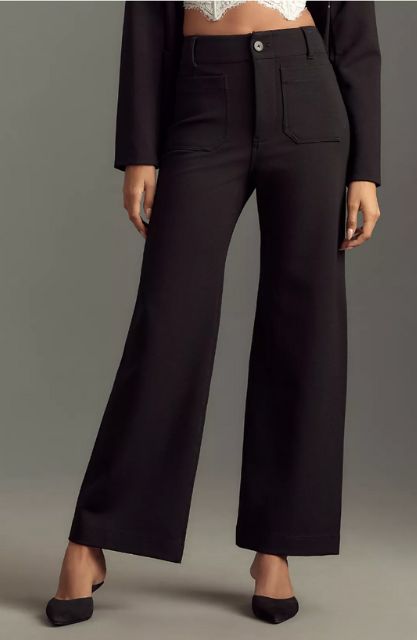 Maeve Colette Cropped Wide Leg Knit Pants