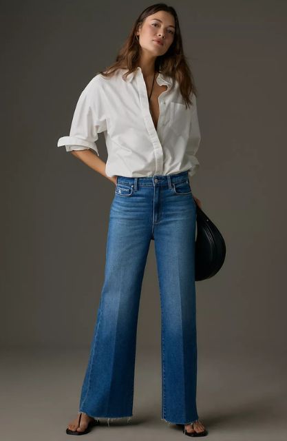 Paige Anessa High Rise Wide Leg Jeans