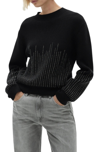 Mango Rhinestone Embellished Sweater
