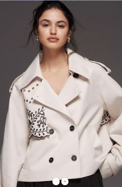 Anthropologie Cropped Trench Coat